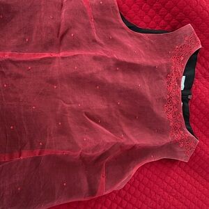 Claiborne Red Textured Top